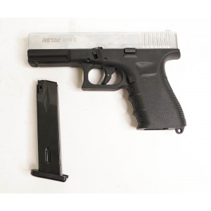 СХП Охолощенный пистолет Retay G19C Glock, кал. 9 мм, никель СХП Охолощенный пистолет Retay G19C Glock, кал. 9 мм, никель